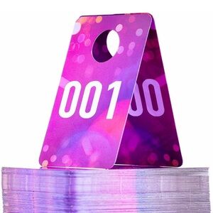 NIB Live Sales 0-100 Number Tags Mirror and Reversible in Pink